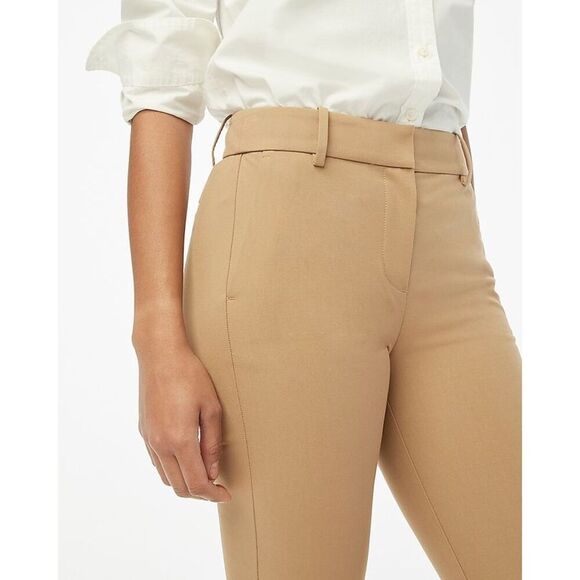 NEW J. Crew Tailored Classic Flat Front Ankle Length Trouser Pants Camel Size 8 - Picture 1 of 11